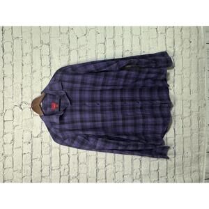 Alfani Men's Slim Fit Stretch Button-Up Shirt XL Purple‎ Plaid